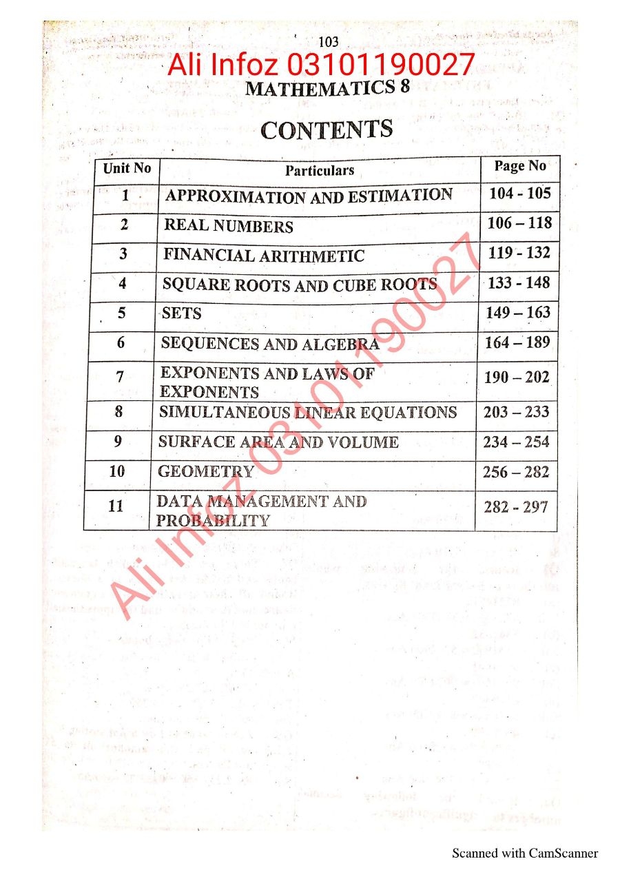 Maths 8th Guide  ریاضی گائیڈ جماعت ہشتم  Cover